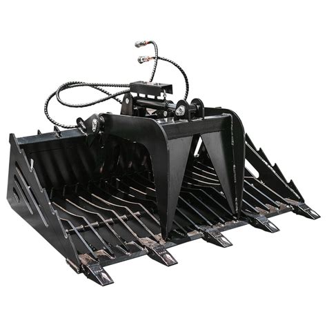 titan attachments rock grapple skeleton loader skid steer|skeleton rock bucket.